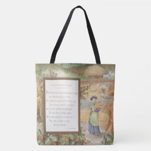 Bolsa Tote Valentine retrô vintage, paisagem rural campestre