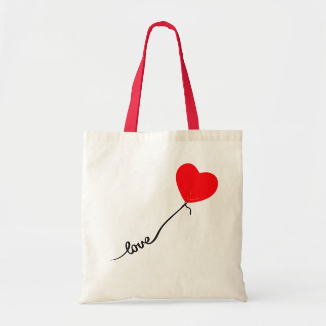 Bolsa Tote Valentine’s Day Love Heart Balloon Tote Bag (Frente)