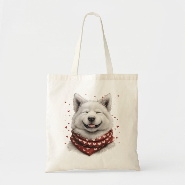 Bolsa Tote Valentines Day Samoyed Dog (Frente)
