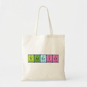 Bolsa Tote Valerio periodic table name tote bag