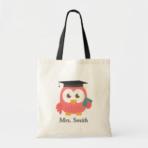 Bolsa Tote Valorização do Professor, Coruja Rosa Obrigada