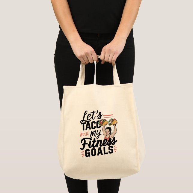 Bolsa Tote Vamos ao Taco "sobre os meus objetivos de Malhação (Frente (produto))