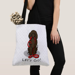 Bolsa Tote Vamos! Cachorro Irish Water Spaniel (fígado 1)