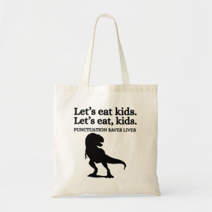 Bolsa Tote Vamos Comer Crianças Pontuação Gramática Professor