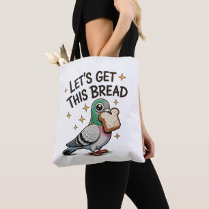 Bolsa Tote Vamos Conseguir Este Pão Pombo Tolo Tendência Fofo
