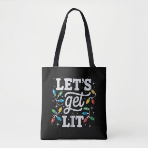 Bolsa Tote Vamos Ficar Iluminados Bebendo Chapéu de Papai Noe