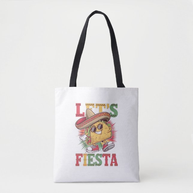 Bolsa Tote Vamos Fiesta Taco Design de Diversão Cinco de Mayo (Frente)
