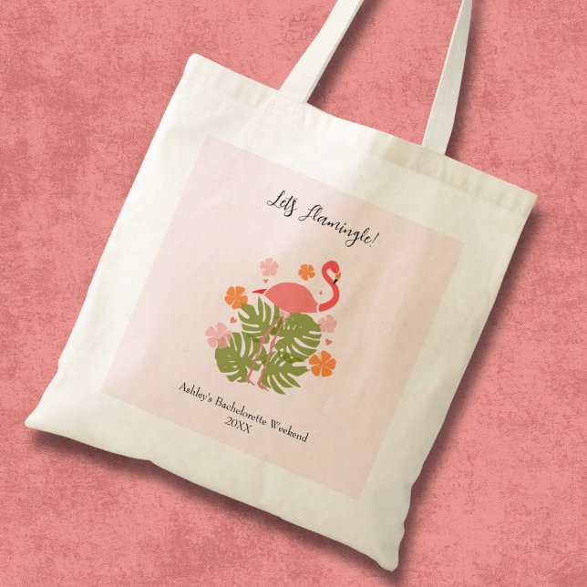 Bolsa Tote Vamos Flamingle Pink Flamingo Bachelorette Fim de  (Criador carregado)