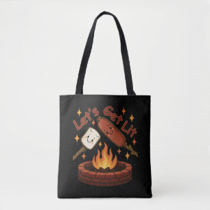 Bolsa Tote Vamos nos soltar no fogos - Marshmallow e cachorro