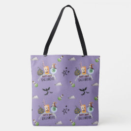 Bolsa Tote "Vamos Obter Alho Estranho" Funky Halloween Roxo