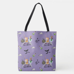 Bolsa Tote "Vamos Obter Alho Estranho" Funky Halloween Roxo