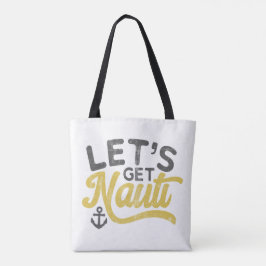 Bolsa Tote Vamos obter Nauti Náutico Vintage Tipo Cinza Amare