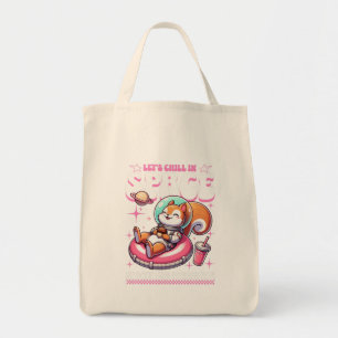 Bolsa Tote Vamos Relaxar no Espaço Ilustração de Astronauta F