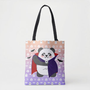 Bolsa Tote Vampiro do Bebê Cute do Halloween Panda Dracula