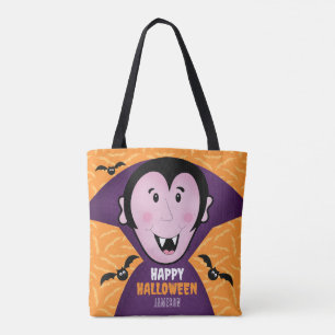 Bolsa Tote Vampiro Drácula Bats Kids Feliz Dia das Bruxas