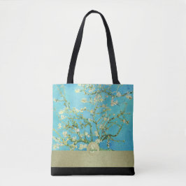 Bolsa Tote Van Gogh Almond Blossom Dourado Preto