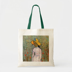 Bolsa Tote Van Gogh, Jovem Menina de Pé; Fundo de Trigo