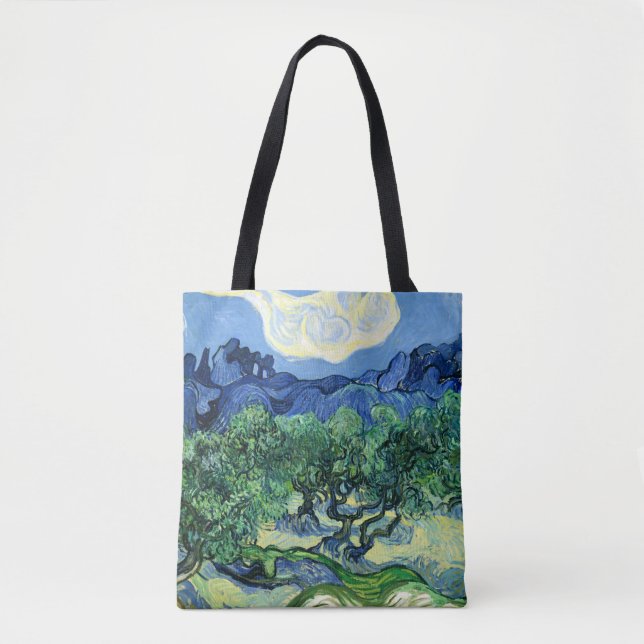 Bolsa Tote Van Gogh - Oliveiras com Fundo de Alpilles (Frente)