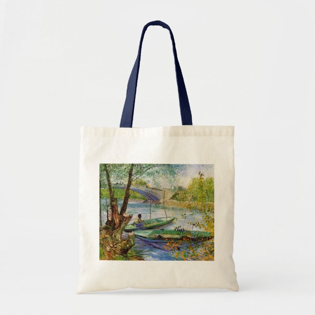 Bolsa Tote Van Gogh Pesca na Primavera, Pont de Clichy (Frente)
