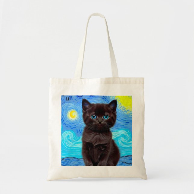 Bolsa Tote Van Gogh Starry Night Black (Frente)