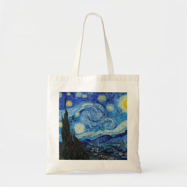 Bolsa Tote Van Gogh Starry Night. Impressionismo arte vintage (Frente)