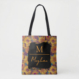 Bolsa Tote Van Gogh Sunflowers Yellow Violet Monogram 