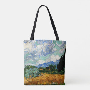 Bolsa Tote Van Gogh - Wheatfield com Cypress Tree