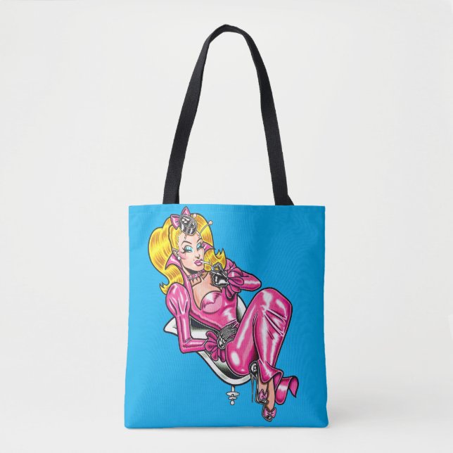 Bolsa Tote Vana DeVinyl™/Bonito em borracha rosa (Frente)