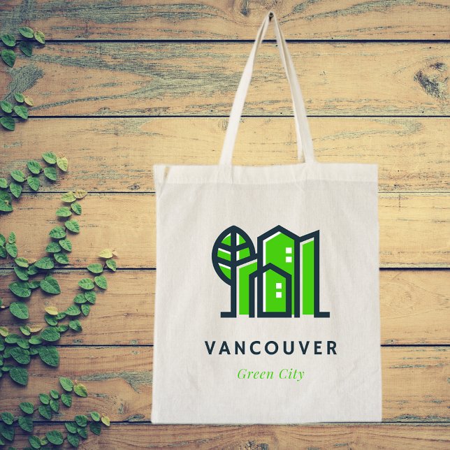 Bolsa Tote Vancouver Canada Sustainable Green City (Criador carregado)