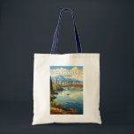 Bolsa Tote Vancouver Canada Viagem Art Vintage<br><div class="desc">Vancouver retro vetor viagem design. Vancouver,  um movimentado porto marítimo da costa oeste na Colúmbia Britânica,  é uma das cidades mais densas e etnicamente diversas do Canadá.</div>