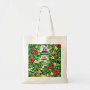 Bolsa Tote Vanuatu Vulcão Tropical, Máscaras Tiki