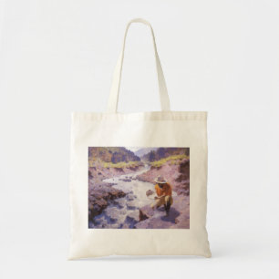 Bolsa Tote Vaqueiro Antigo, Lavando Ouro, Wyoming por Leigh