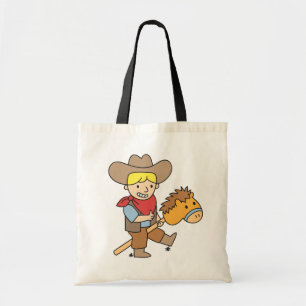 Bolsa Tote Vaqueiro Bonito Montando Cavalo de Brinquedo