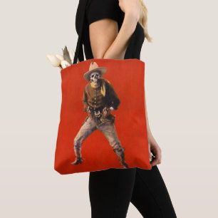 Bolsa Tote Vaqueiro de esqueleto do vintage por todo o lado