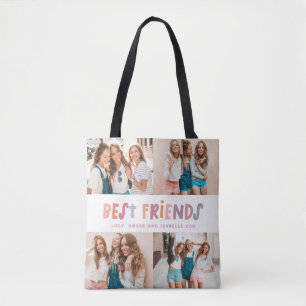 Bolsa Tote Várias fotografias - melhor amigo da tipografia d