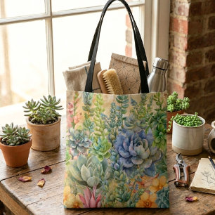 Bolsa Tote Variedade de suculentos