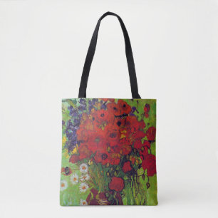 Bolsa Tote Vase com Cornflower e Poppies, Van Gogh