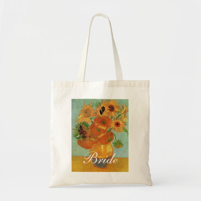 Bolsa Tote Vase com Doze Giraróis Vincent van Goah (Frente)