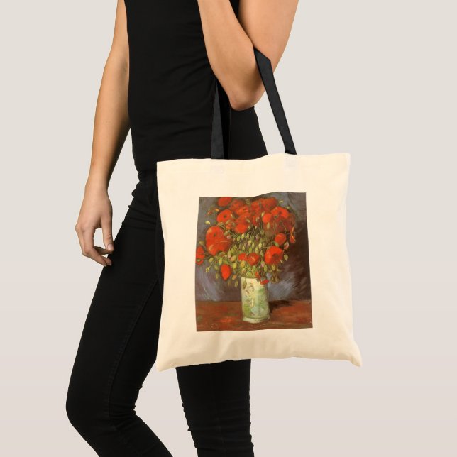 Bolsa Tote Vase com papagaios vermelhos por Vincent van Gogh (Frente (produto))