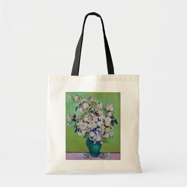 Bolsa Tote Vaso de Rosas, Vincent van Gogh (Frente)