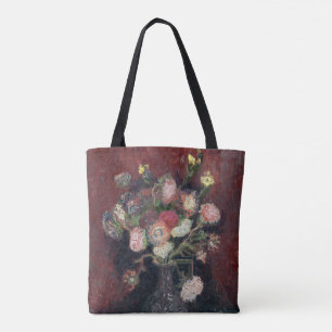 Bolsa Tote vaso de Van Gogh com ásteres e os tipos de flor