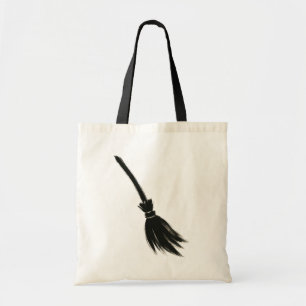 Bolsa Tote Vassoura de Bruxa Minimalista – Design de Pincel d