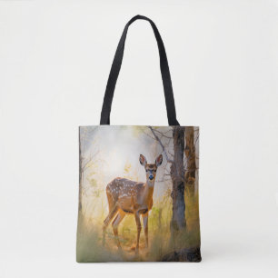 Bolsa Tote Veado Gracioso na Design da Floresta Natureza