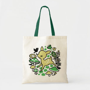 Bolsa Tote Veado na floresta -verde