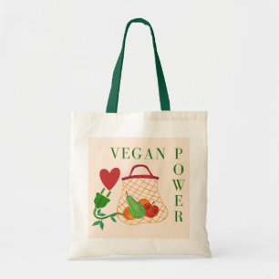 Bolsa Tote Vegan Power Veggie Charger Heart Tote Bag