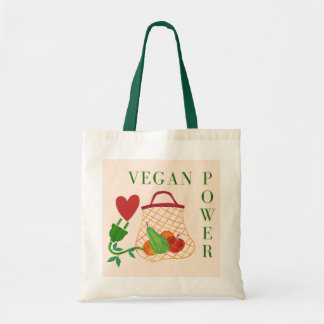 Bolsa Tote Vegan Power Veggie Charger Heart Tote Bag