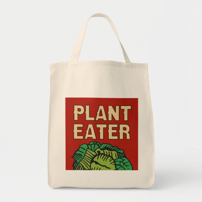 Bolsa Tote Vegan retro do vegetariano do comedor da planta (Frente)