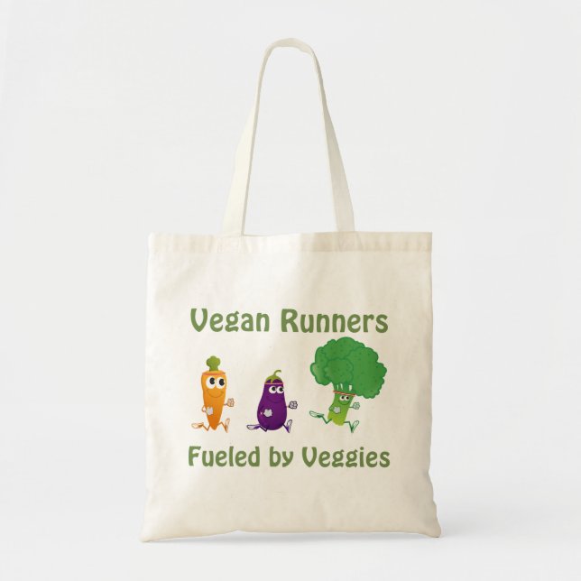 Bolsa Tote Vegan Runners - alimentados por Veggies (Frente)