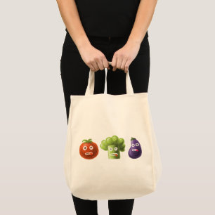 Bolsa Tote Vegetais engraçados - beringela do tomate dos