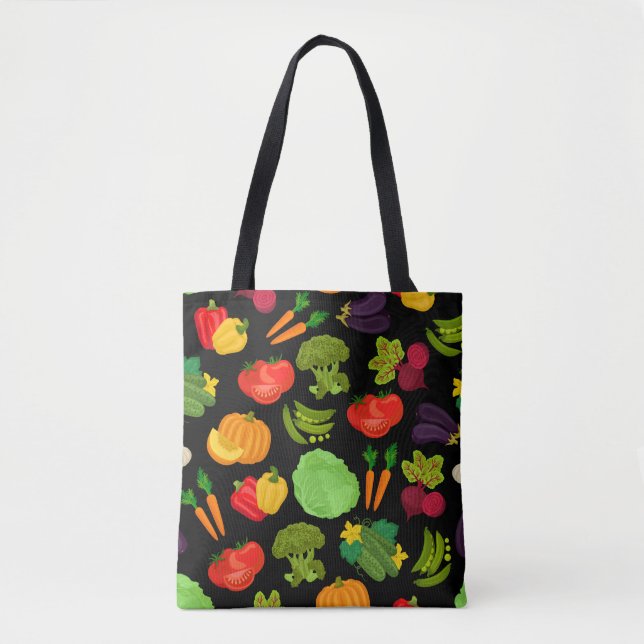 Bolsa Tote Vegetais sem costura padrão vegetativo (Frente)